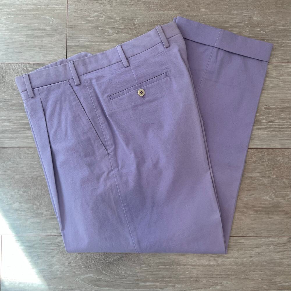 Borrelli Napoli Italian Men’s Cotton Casual Pants Pastel Purple Lilac Size 36 JP
